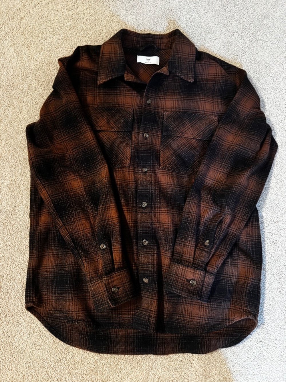 Aritzia TNA oversized boyfriend flannel shirt